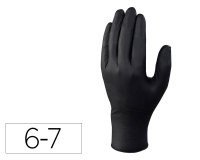 Guantes deltaplus de nitrilo desechable negro caja de 100 unidades talla 6-7
