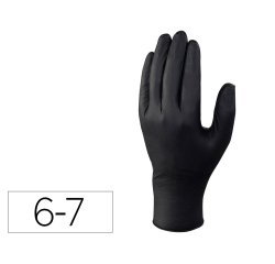 Guantes deltaplus de nitrilo desechable negro caja de 100 unidades talla 6-7