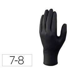 Guantes deltaplus de nitrilo desechable negro caja de 100 unidades talla 7-8