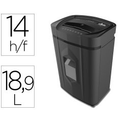 Destructora de documentos q-connect kf17109 seguridad p4capacidad de corte 14 hojas clips grapas tarjetas y cd