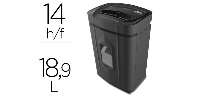 Destructora de documentos q-connect kf17109 seguridad p4capacidad de corte 14 hojas clips grapas tarjetas y cd