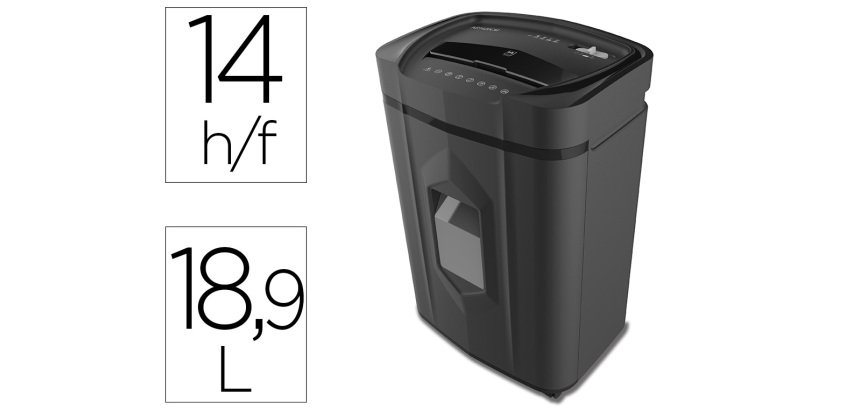 Destructora de documentos q-connect kf17109 seguridad p4capacidad de corte 14 hojas clips grapas tarjetas y cd