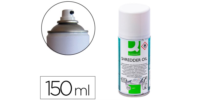 Aceite lubricante q-connect en spray para destructora de documentos bote de 150 ml