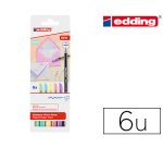 Rotulador edding punta fibra 1200 pastel punta redonda 1 mm estuche de 6 unidades colores surtidos