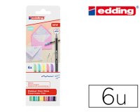 Rotulador edding punta fibra 1200 pastel punta redonda 1 mm estuche de 6 unidades colores surtidos