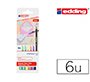 Rotulador edding punta fibra 1200 pastel punta redonda 1 mm estuche de 6 unidades colores surtidos
