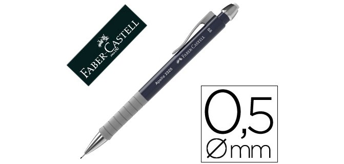 Portaminas faber castell 0,5 mm apollo retractil color azul oscuro