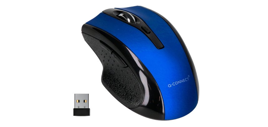 Ratón q-connect óptico inalámbrico 1000 dpi receptor usb 2,4 ghz azul