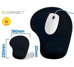 Alfombrilla para raton q-connect reposamuñecas de gel color negro 190x230x20 mm