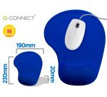 Alfombrilla para raton q-connect reposamuñecas de gel color azul 190x230x20 mm