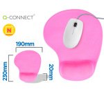 Alfombrilla para ratón q-connect reposamuñecas de gel color rosa 190x230x20 mm