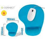 Alfombrilla para ratón q-connect reposamuñecas de gel color turquesa 190x230x20 mm