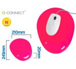 Alfombrilla para ratón q-connect reposamuñecas de gel pvc color rosa 210x245x20 mm