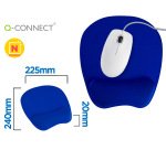 Alfombrilla para raton q-connect con reposamuñecas ergonomica de gel color azul 225x240x20 mm