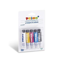 Tempera primo en tubo aluminio de 12 ml blister de 5 colores surtidos