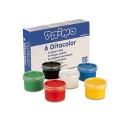 Pintura de dedos primo 250 g caja de 6 unidades colores surtidos