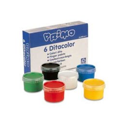 Pintura de dedos primo 250 g caja de 6 unidades colores surtidos