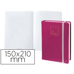 Libreta quo vadis life journal infinite dots puntos 15x21 cm 224 hojas tapa similpiel ciruela