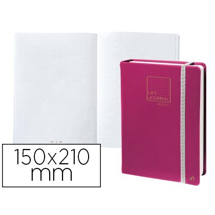 Libreta quo vadis life journal infinite dots puntos 15x21 cm 224 hojas tapa similpiel ciruela