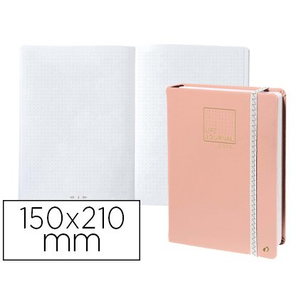 Libreta quo vadis life journal infinite dots puntos 15x21 cm 224 hojas tapa similpiel rosa