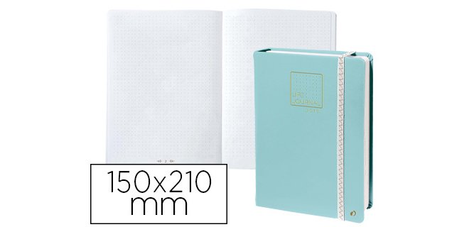 Libreta quo vadis life journal infinite dots puntos 15x21 cm 224 hojas tapa similpiel verde