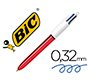 Boligrafo bic cuatro colores shine rojo punta de 1 mm