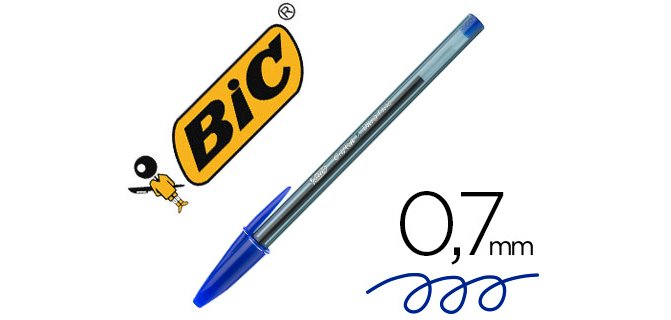 Boligrafo bic cristal ultrafine punta forma aguja 0,7 mm azul