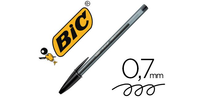 Boligrafo bic cristal ultrafine punta forma aguja 0,7 mm negro