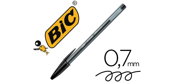 Boligrafo bic cristal ultrafine punta forma aguja 0,7 mm negro
