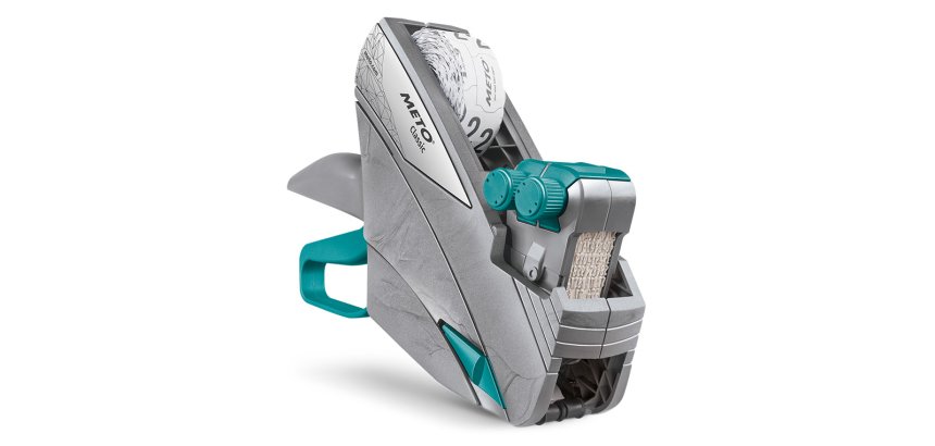 Etiquetadora meto classic m 2 lineas de impresion con 10+10 caracteres numericos por linea para etiquetas 26x16 mm