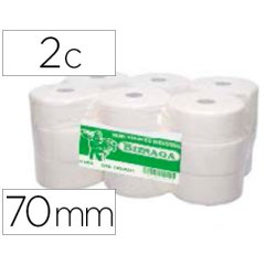Papel higienico biznaga jumbo 2 capas celulosa blanca mandril 76 mm para dispensador kf16756