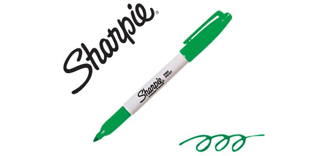 Rotulador sharpie permanente punta fina verde