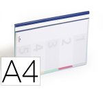 Carpeta dossier fástener plástico Duraclip® A4 con 5 separadores e indice lomo, capacidad 30 hojas color azul