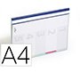 Carpeta dossier fástener plástico Duraclip® A4 con 5 separadores e indice lomo, capacidad 30 hojas color azul