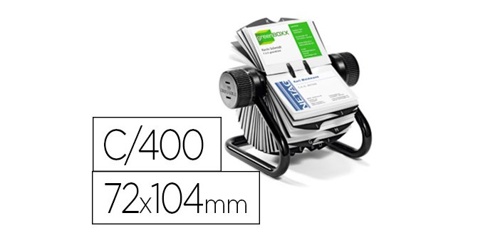 Tarjetero duraclip visifix rotatorio 200 fundas para 400 tarjetas 72x104 mm incluye separador az