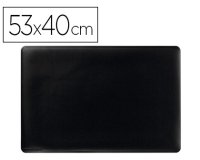 Vade sobremesa durable negro antideslizante contorneado 53x40 cm