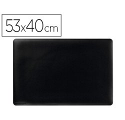 Vade sobremesa durable negro antideslizante contorneado 53x40 cm