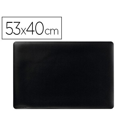 Vade sobremesa durable polipropileno antideslizante contorneado color negro 53x40 cm