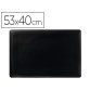 Vade sobremesa durable negro antideslizante contorneado 53x40 cm