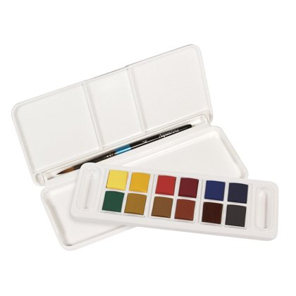 Acuarela daler rowney aquafine travel set con pincel caja de 12 colores surtidos