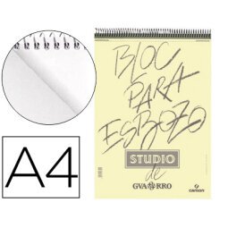 Bloc dibujo esbozo canson din a4 microperforado 21x29,7 cm 100 hojas grano fino 90 gr/m2