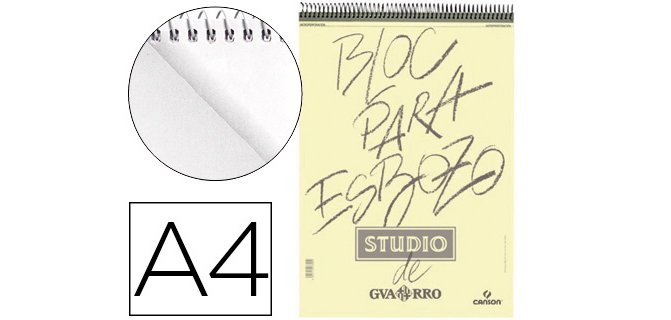 Bloc dibujo esbozo canson din a4 microperforado 21x29,7 cm 100 hojas grano fino 90 g