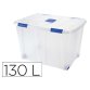 Contenedor plastico plasticforte 130 litros n 16 transparente con tapa 480x740x540 mm