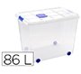 Contenedor plastico plasticforte 86 litros n 8 transparente con tapa 470x620x450 mm