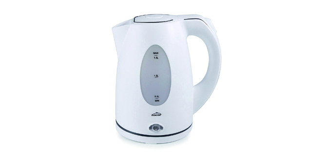 Hervidor de agua lacor electrico color blanco potencia 2000w capacidad 1,5 l