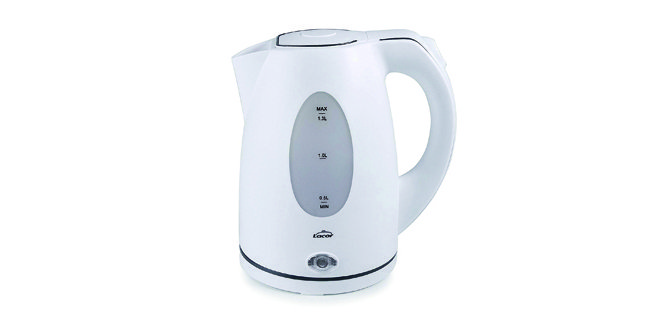 Hervidor de agua lacor electrico color blanco potencia 2000w capacidad 1,5 l