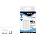 Barra termofusible plico mini translucida 8 mm de diametro x 95 mm de alto blister de 22 unidades