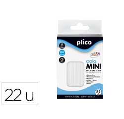 Barra termofusible plico mini translucida 8 mm de diamero x 100 mm de alto blister 22 unidades