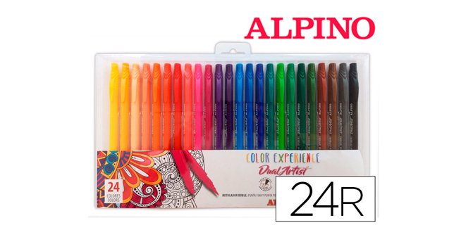Rotulador alpino dual artist color experience estuche de 24 unidades colores surtidos