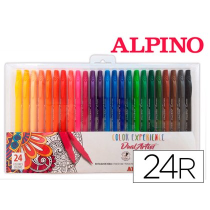 Rotulador alpino dual artist color experience estuche de 24 unidades colores surtidos